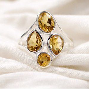 Citrine statement cocktail ring, Size 9